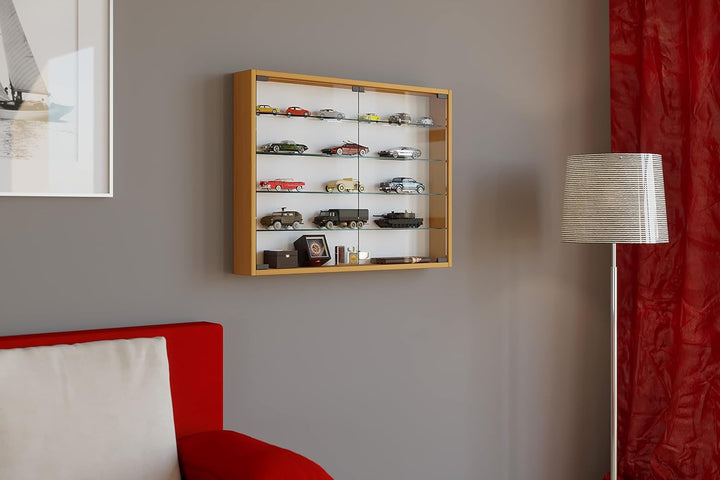 VCM 912949 Vitrine Sammelvitrine Wandvitrine Wand Schrank Regal Hängeregal Hängevitrine Holz Buche 6