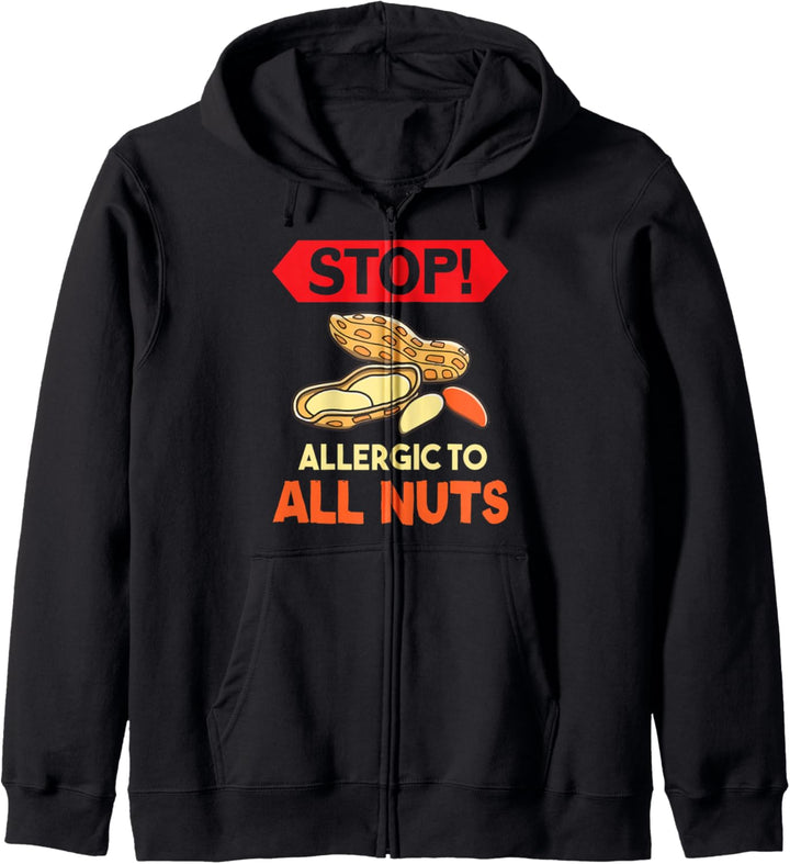 No Nuts - Kids Food Warning - Stop Allergic To All Nuts Kapuzenjacke