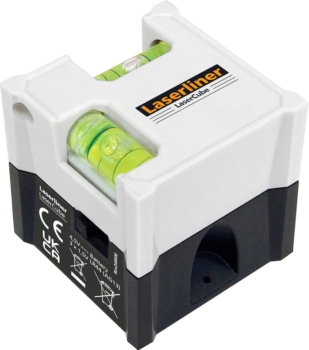 Laserliner Mini Linienlaser, LaserCube, Laser Wasserwaage für horizontales und vertikales Ausrichten