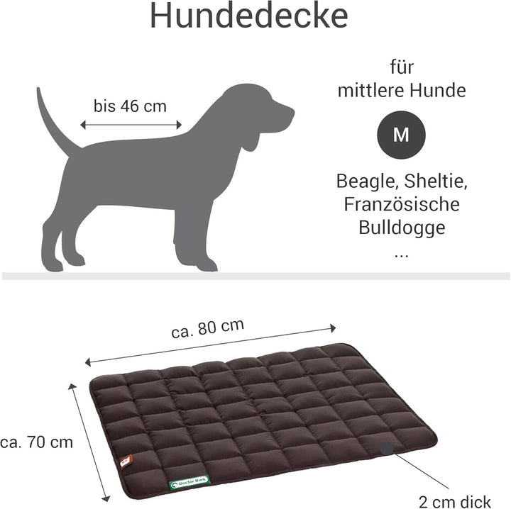 Doctor Bark Hundedecke - weiche, hochwertige Hundematte für mittlere Hunde, robuste Indoor - Outdoor