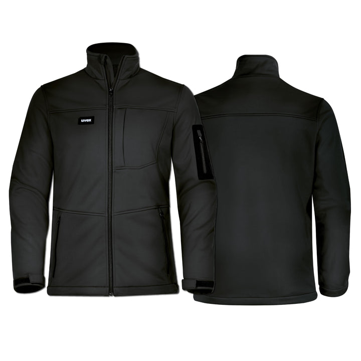 Uvex Echor Softshell-Arbeitsjacke für Herren - atmungsaktiv & wasserabweisend M Schwarz, M Schwarz