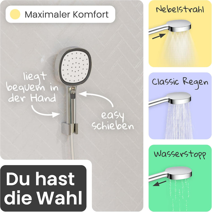 instmaier Cleo | Handbrause | Duschschlauch | iF Design Award |Chrom/Weiss Chrom / Weiss, Chrom / We