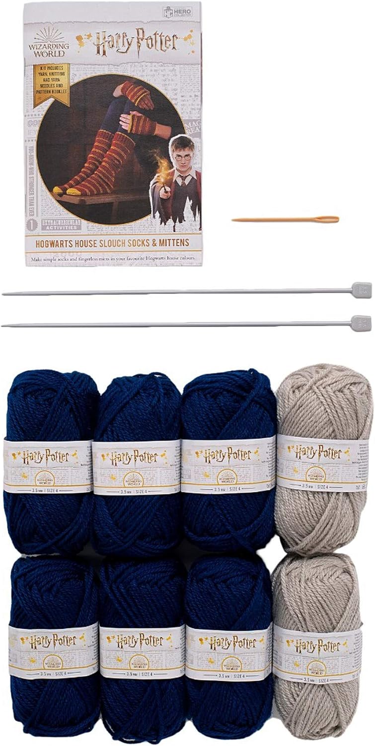 Harry Potter Strickset Strümpfe & Fäustlinge - Ravenclaw Design