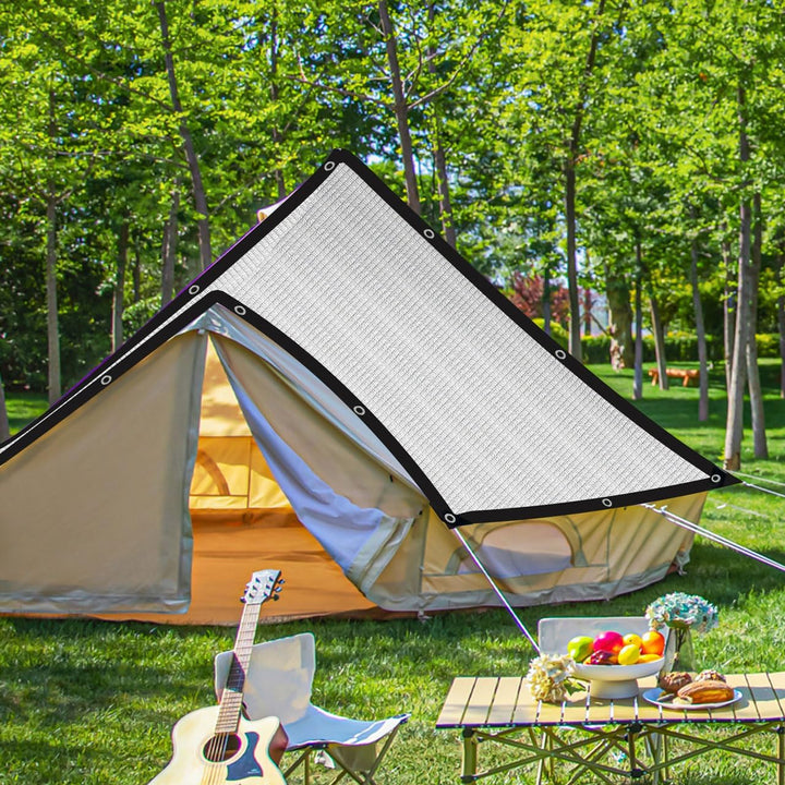 Garten Schattierungsnetz,Auto-Sonnenschutz aus Alunetz,80% Sonnensegel Mit Einfassung Mit Ösen Einfa