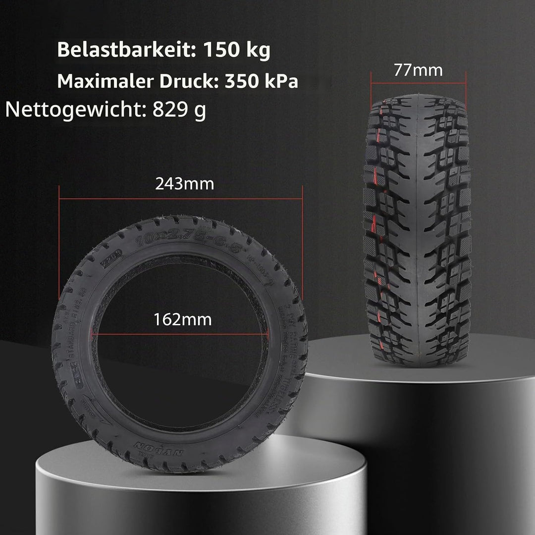HPGAACD 10x2.75-6.5 Off-Road Vakuumreifen，10 Zoll Elektroroller Umrüstung Reifen für Speedway 5/Dual