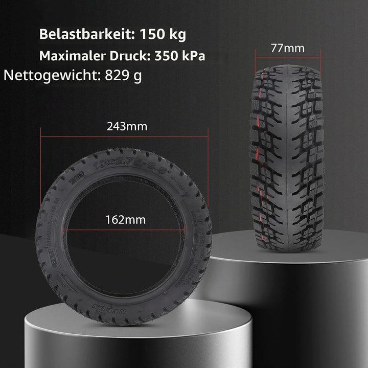 HPGAACD 10x2.75-6.5 Off-Road Vakuumreifen，10 Zoll Elektroroller Umrüstung Reifen für Speedway 5/Dual