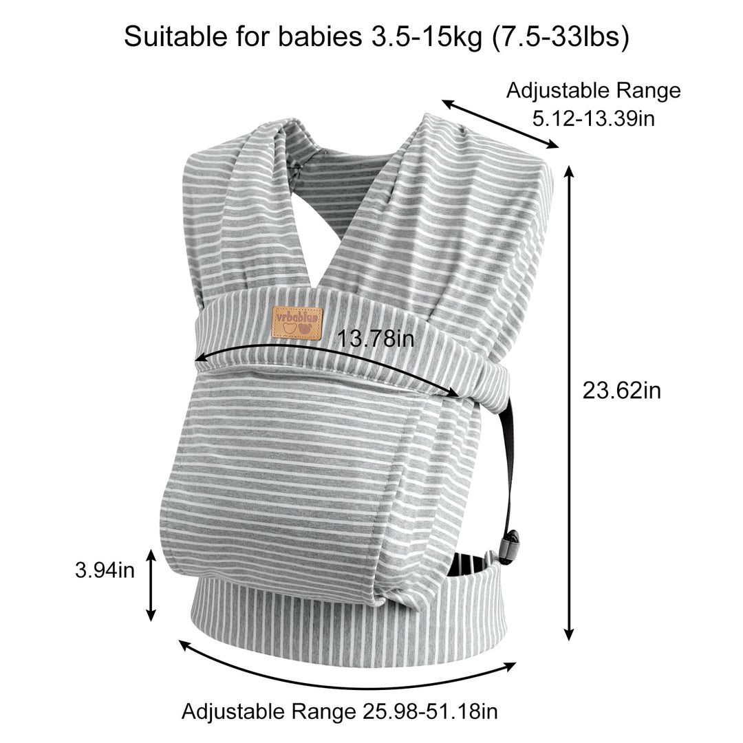 vrbabies Babytrage für Neugeborene ab Geburt Extra Weich, Bauchtrage Baby-Tragetasche Ergonomisch (S