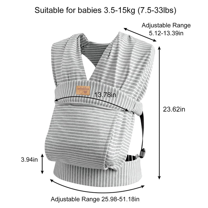 vrbabies Babytrage für Neugeborene ab Geburt Extra Weich, Bauchtrage Baby-Tragetasche Ergonomisch (S