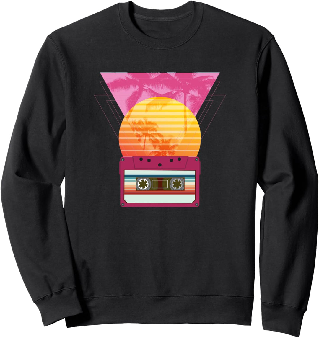 Retrowellen-Synthwellen-Dampfwellen-Dämmerungskassette Sweatshirt
