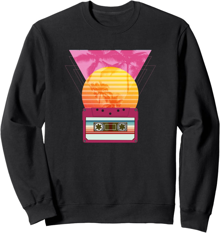 Retrowellen-Synthwellen-Dampfwellen-Dämmerungskassette Sweatshirt