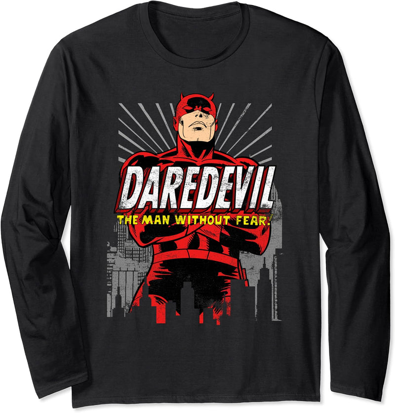 Marvel Daredevil The Man Without Fear! Retro Langarmshirt