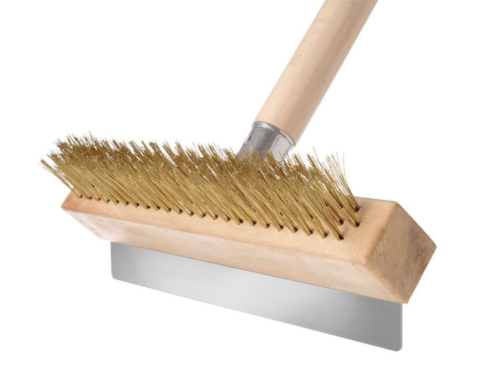 HENDI 525630 Pizzaofen Reinigungsbürste, Holzgriff Stahlschaber, 255x930mm