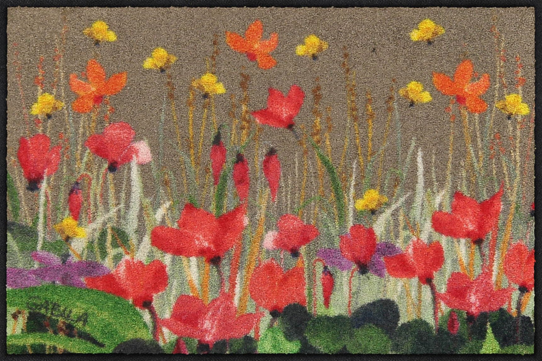 Rosina Wachtmeister Ciclamini 050x075 cm Eingangs-Matte bunt Blumen Fussabtreter Sauberlaufmatte was