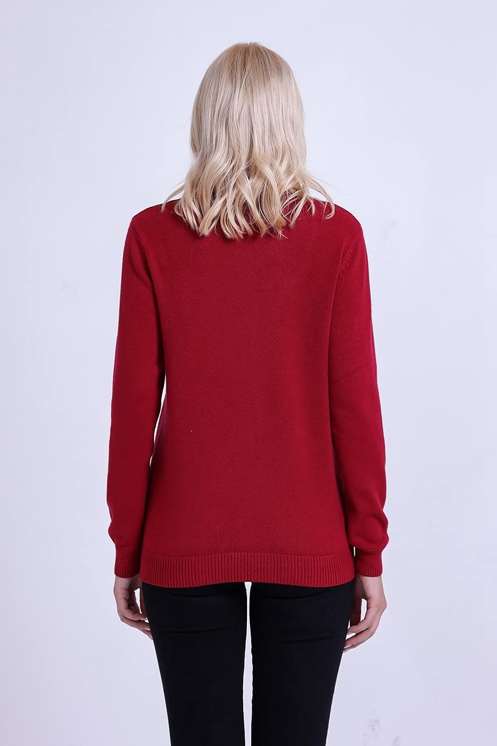 SMILING PINKER Damen Strickjacke Langarm Cardigan Warm Rundhals Strickweste Jacke mit Knopfleiste un