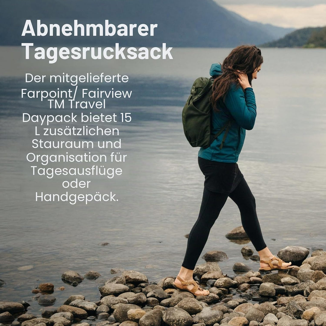 Osprey Damen Fairview Unisex Reiserucksack Rucksack (1er Pack) O/S - Fassungsvermögen 70L Schwarz, O