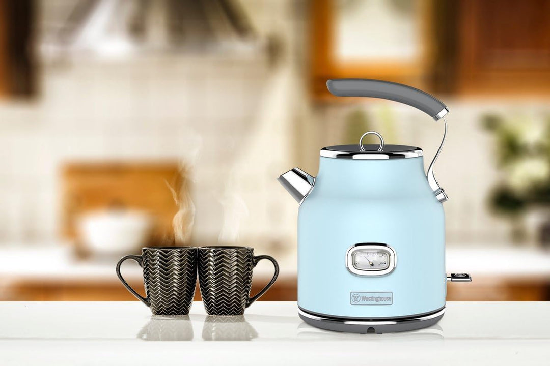 Westinghouse Retro Wasserkocher Kocher Für Wasser Mit Temperatur & Wasserstandsanzeige, Mit Kalkfilt