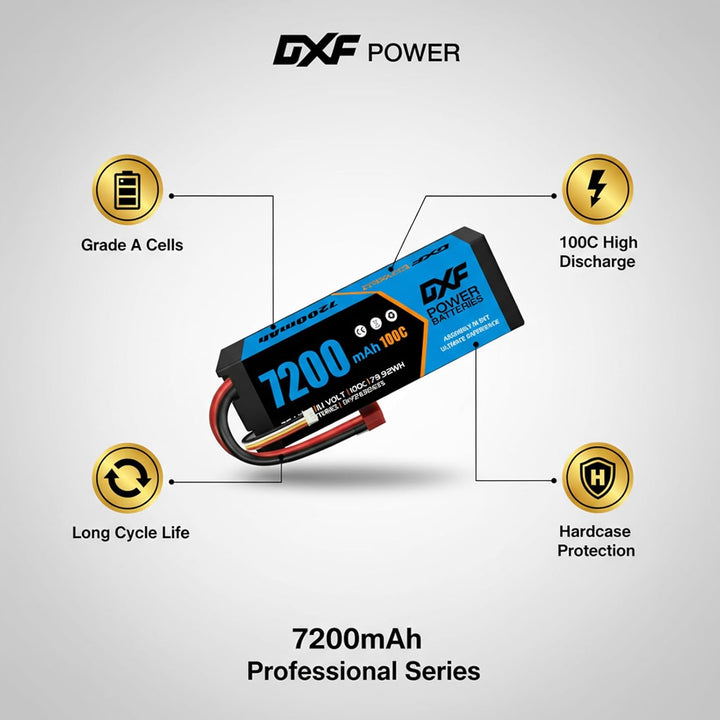 DXF 3S Lipo Akku 6750mAh 11,1V 100C 3S Hard Case mit T-Anschluss für FPV Racing Drohnen Hubschrauber