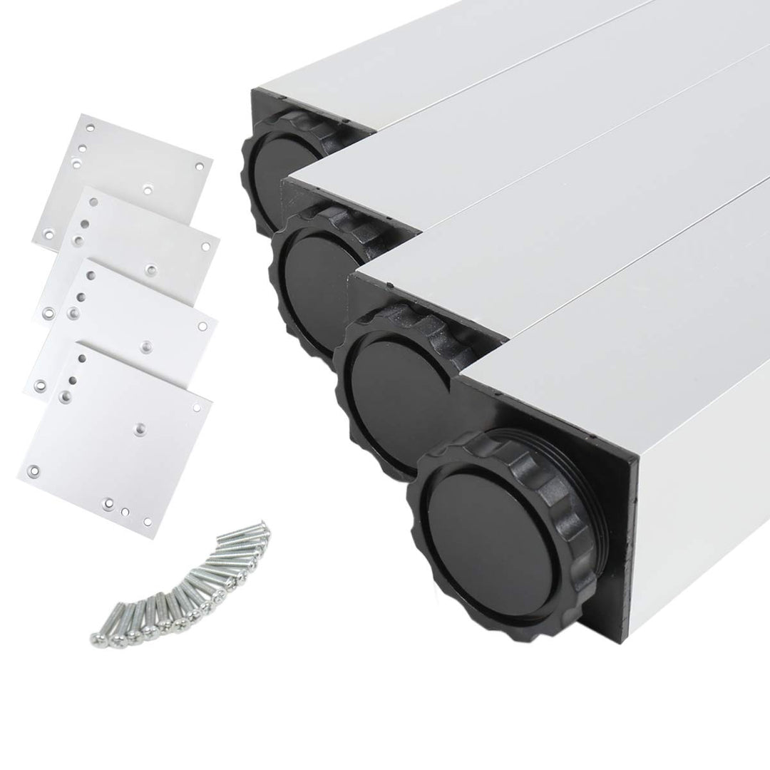MS Beschläge® 4er Set Tischbeine Möbelfüsse Eckig 60mm x 60mm in diverse Farben Höhe 710mm (Aluminiu