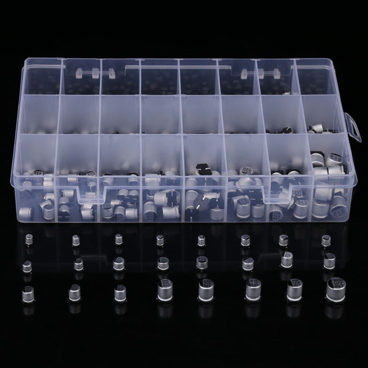 24 Value 400Pcs Elektrolytkondensator-Sortiment-Box-Kit, SMD-Aluminium-Elektrolytkondensator-Sortime