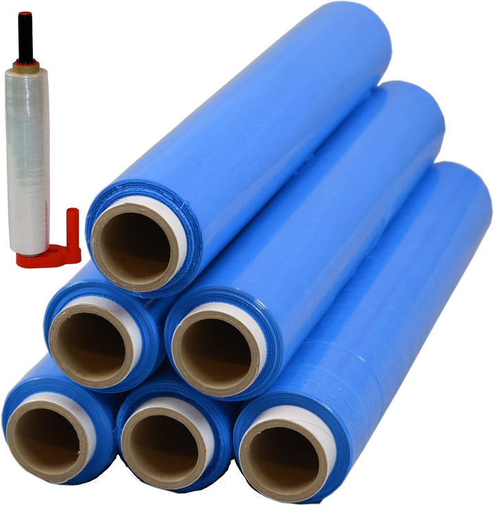 6 Rollen + Abroller Beste-Folie Stretchfolie 23my 500mm - 1,5 Kg verschieden Farben Palettenfolie Ha
