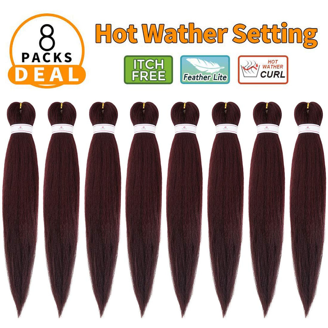 EZ Braid Pre Stretched Braiding Hair,8Packs-26 Zoll EZ Braid Professionelles Haar Yaki Texture Synth