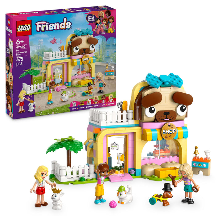 LEGO Friends Geschäft für Haustierzubehör - mit Hund, Katze und Kaninchen als Tierfiguren, 3 Minifig