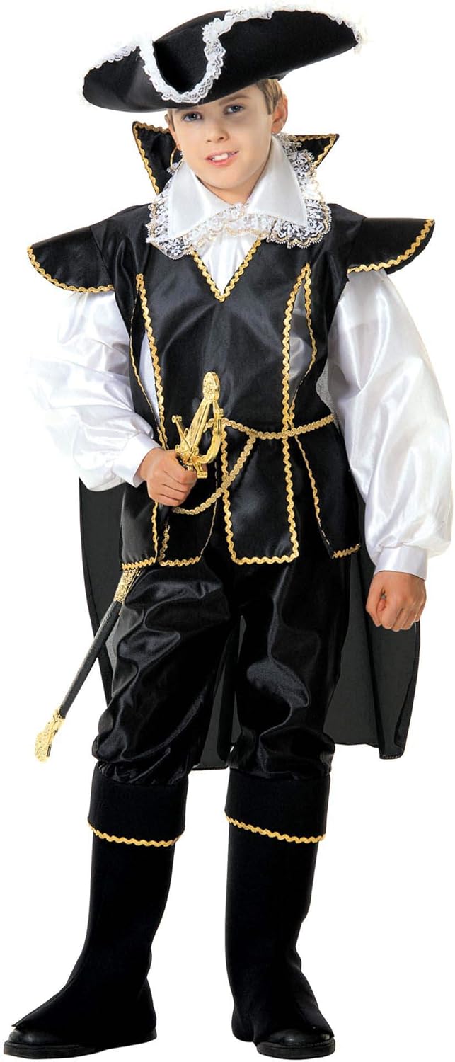"CORSAIR OF THE SEAS" (shirt, coatwith cape, pants with boot covers, hat) - (128 cm / 5-7 Years)