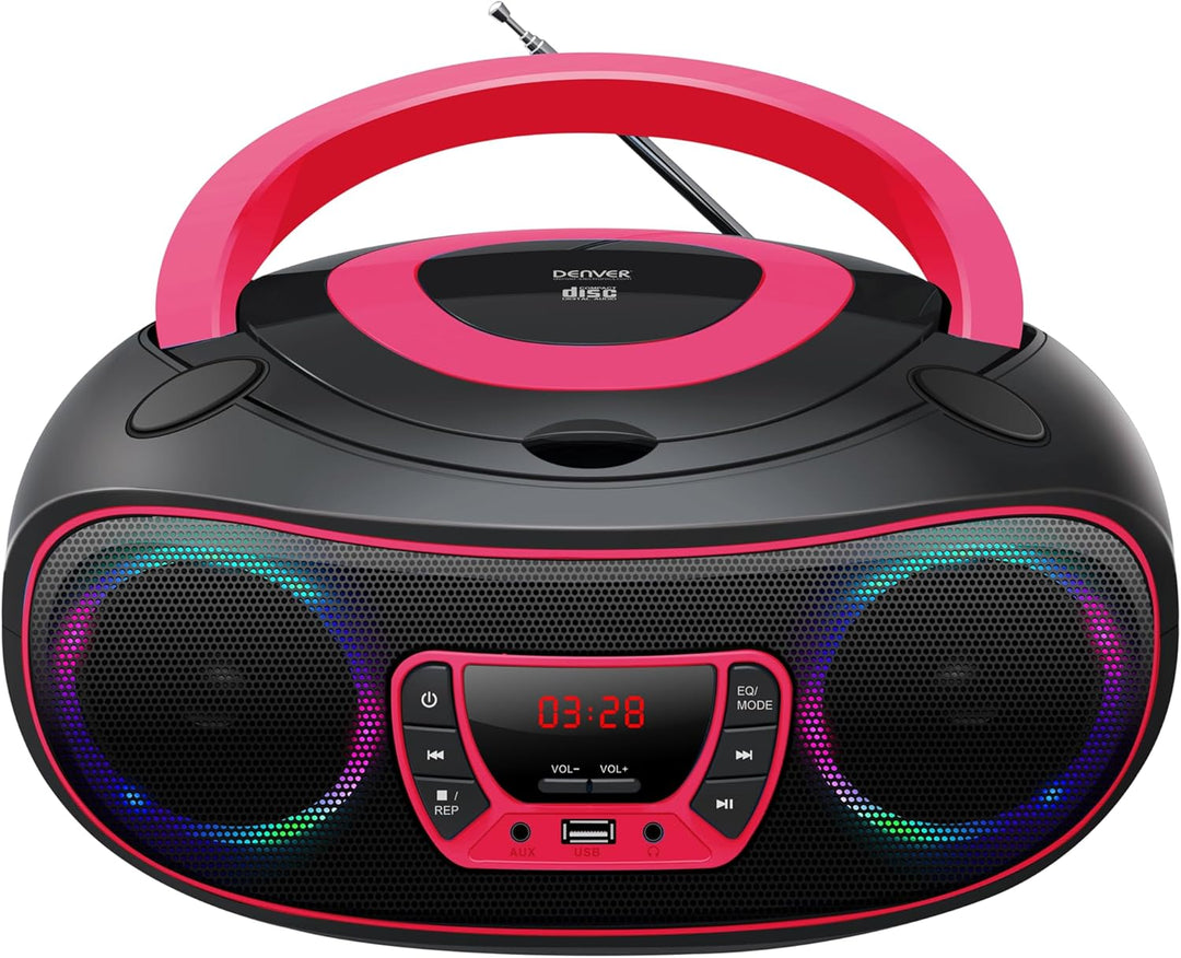 Denver Electronics TCL-212BT CD-Radio UKW AUX, CD, USB, Bluetooth Stimmungslicht Pink, 111141300011