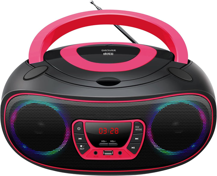 Denver Electronics TCL-212BT CD-Radio UKW AUX, CD, USB, Bluetooth Stimmungslicht Pink, 111141300011
