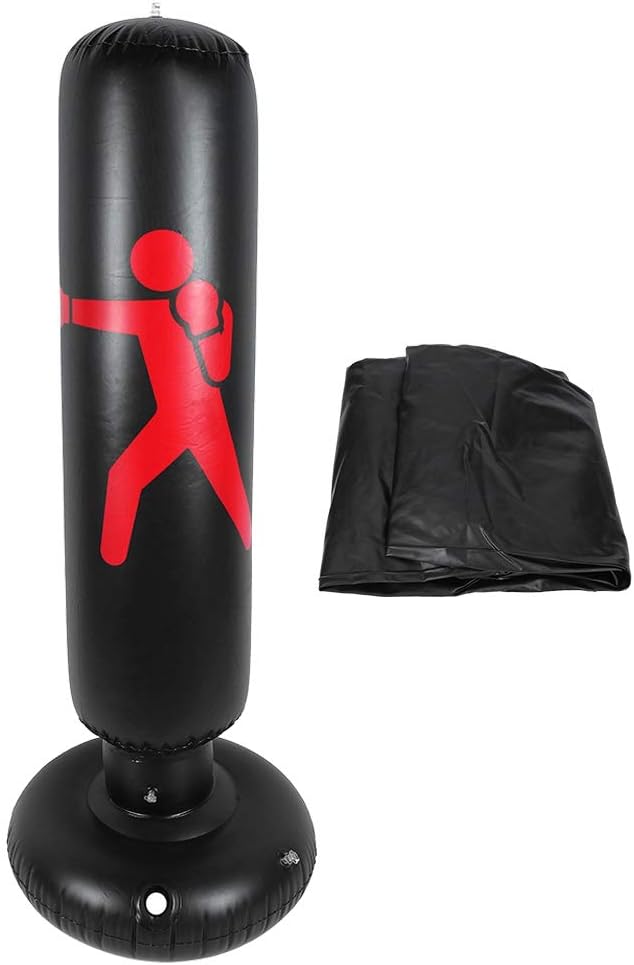 Aufblasbarer Boxsack, 160 cm Höhe PVC Fitness Hit Sandsack, freistehender Boxsack, aufblasbare Boxsa