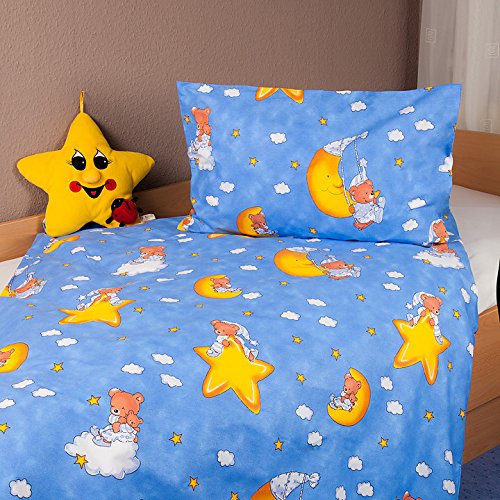 Generisch Kinderbettwäsche Jersey Kinder Bettwäsche 40x60/100x135 Mond Teddy