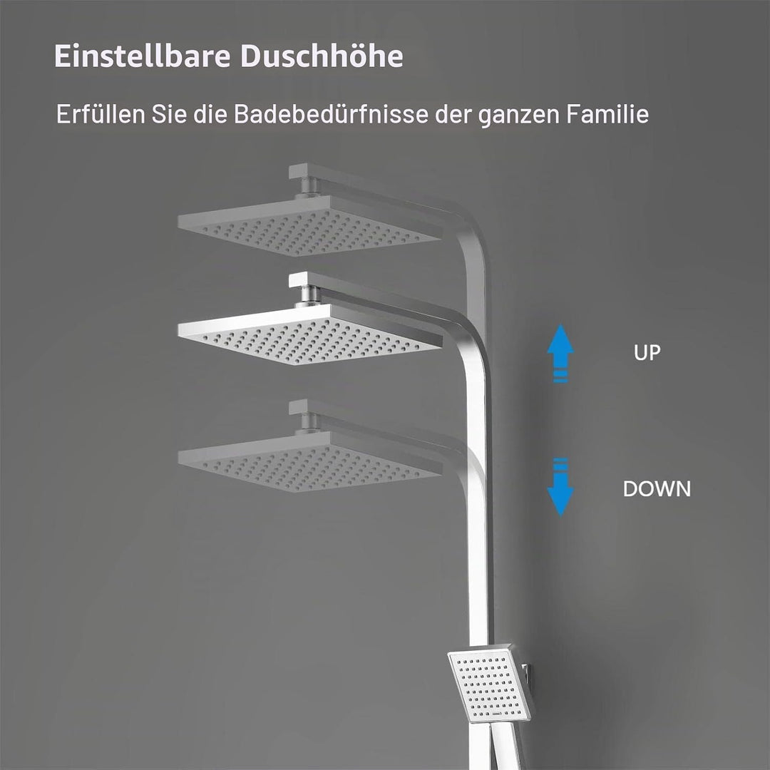 YOOZENA Duschsystem,Duscharmatur Komplettset,Duscharmatur mit Thermostat, Duschkopf mit Schlauch und