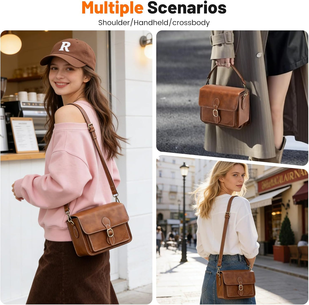 Cwatcun Kameratasche Kamera Umhängetasche Kompaktkamera Tasche Wasserdicht Retro Kompatibel für Cano