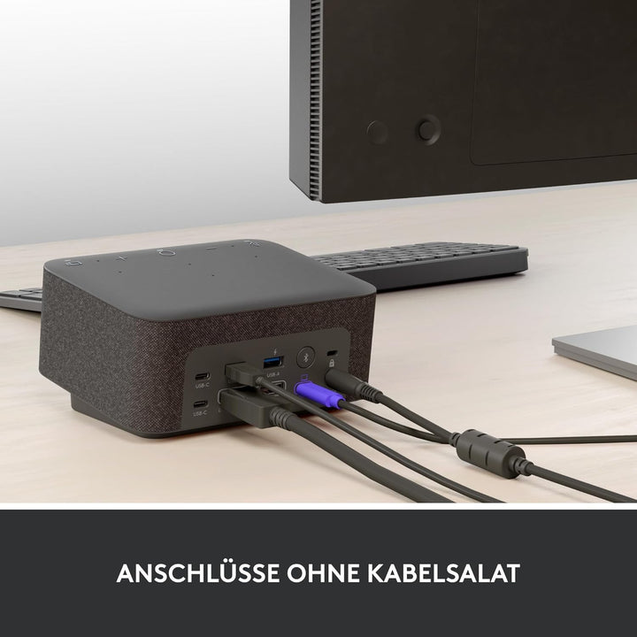 Logitech - Logi Dock, All-in-One USB C Laptop- Dockingstation, Lautsprecher, Noise Cancelling Mikrof