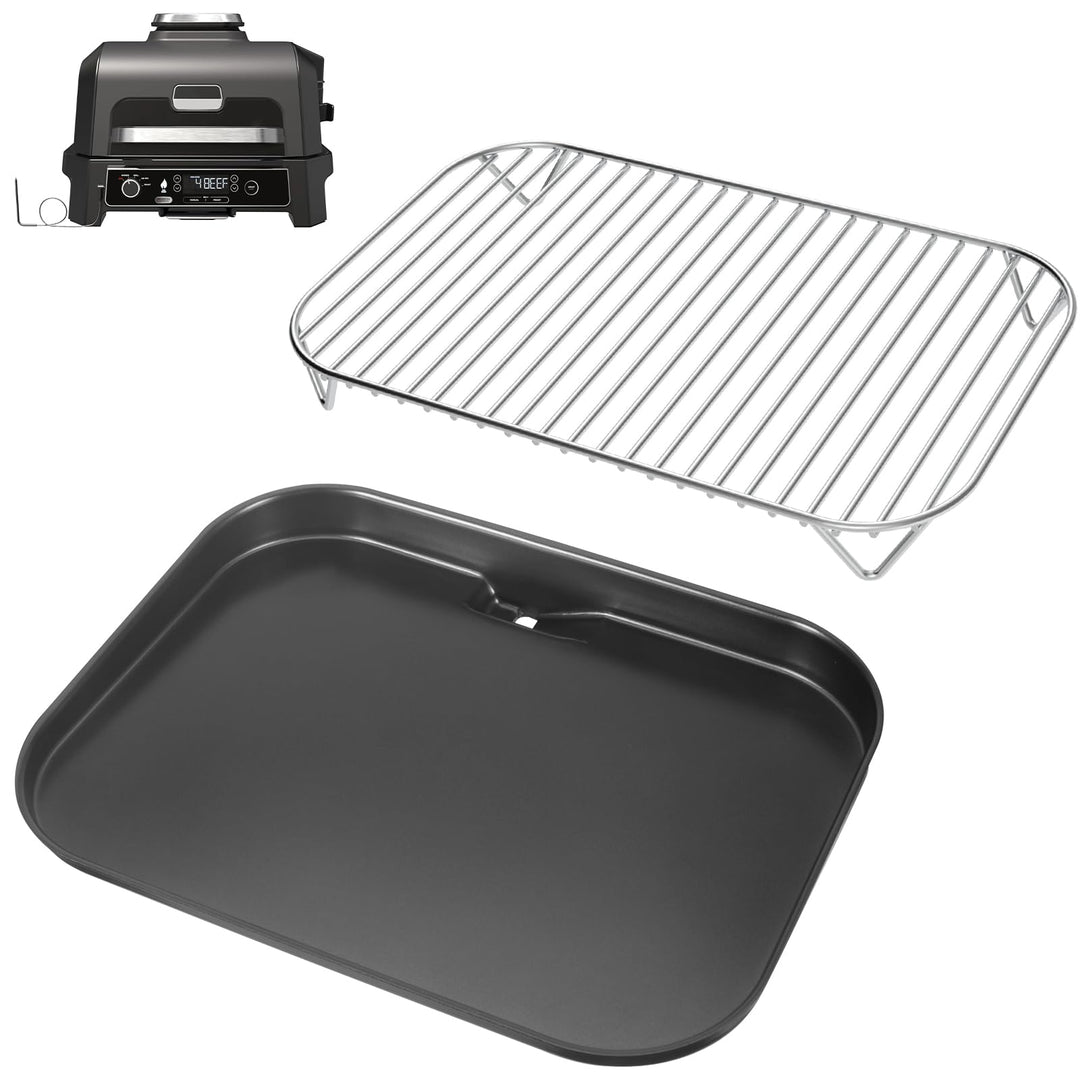 WELL GRILL Flache Grillplatte und Grillrost für Ninja Woodfire OG701EU Serie, Plancha Grillplatte &