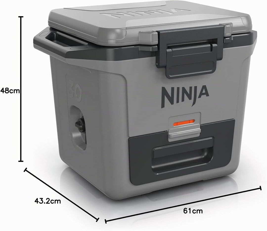 Ninja FrostVault Hard Cooler 47L, Premium isolierte Kühlbox, hält EIS bis zu 6 Tage 28l Grau, 28l Gr