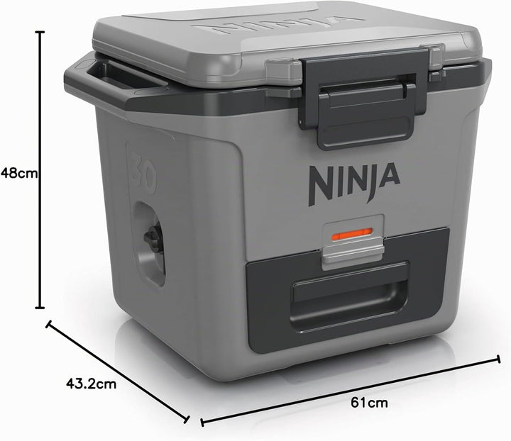 Ninja FrostVault Hard Cooler 47L, Premium isolierte Kühlbox, hält EIS bis zu 6 Tage 28l Grau, 28l Gr