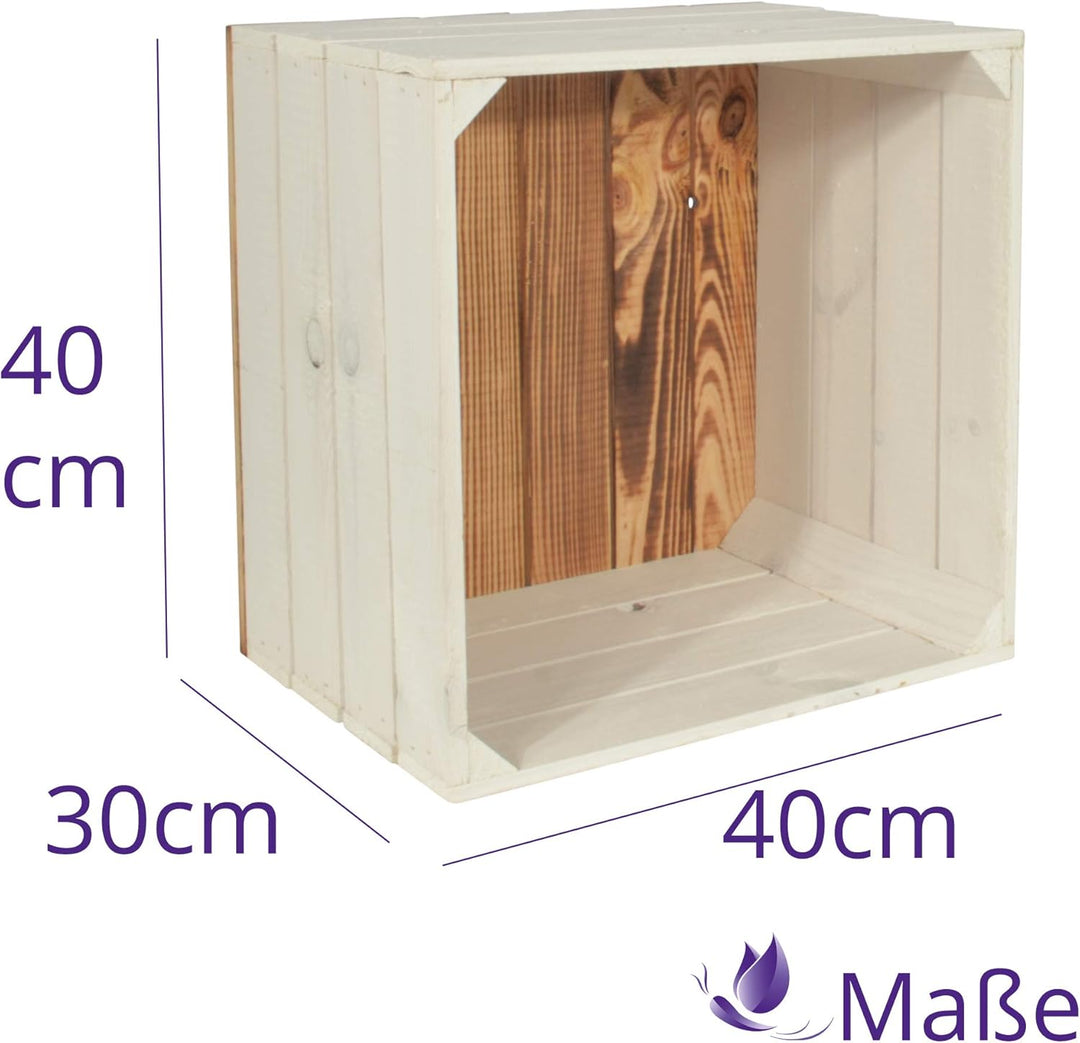 2 Set Weinregal Wino aus Holz - Greta Geflammt Weiss Holzkiste 2 Ohne Regal, 2 Ohne Regal