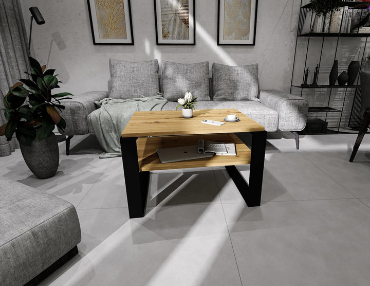 Couchtisch 61×51 cm – Wohnzimmertisch aus Holzwerkstoff, Stabiler & moderner Kaffeetisch mit zusätzl