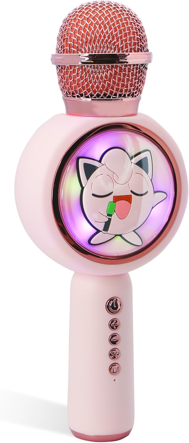 OTL Technologies Pokemon Jiggly Puff Popsing LED Light Up Wireless Karaoke Mikrofon mit Voice Change