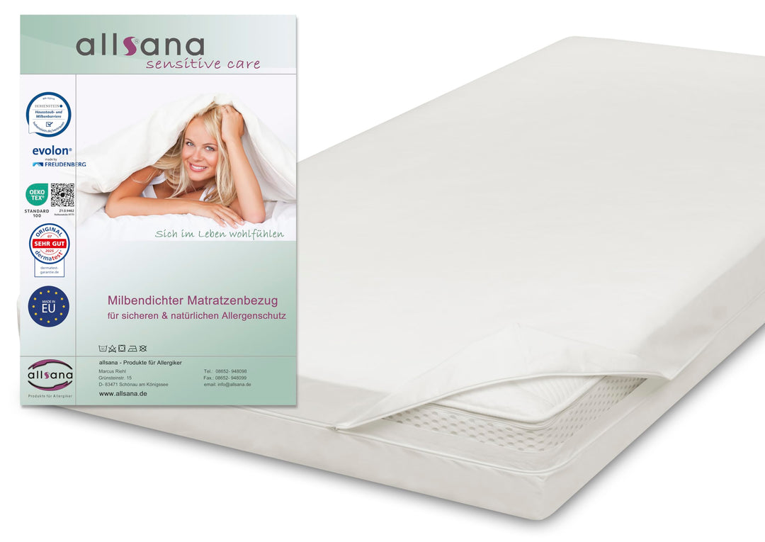 Allsana Allergiker Matratzenbezug 160x200x30 cm Allergie Bettwäsche Anti Milben Encasing Milbenschut