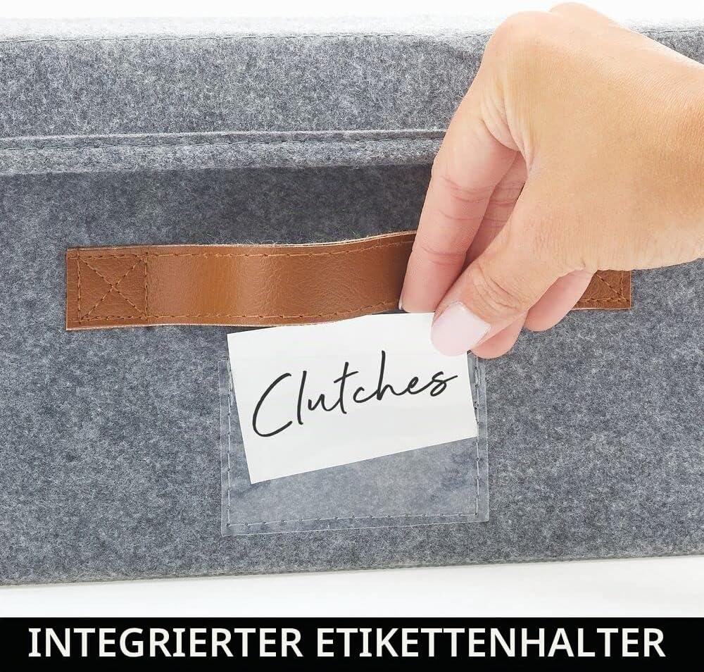 mDesign 2er-Set Aufbewahrungsbox für den Schrank, das Schlafzimmer usw. – grosse Ordnungsbox mit Dec