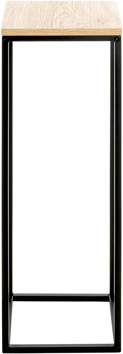 HAKU Blumensäule Eiche Natur, schwarz, MDF, Metall - Masse: B 23 x H 67 x T 23 cm, Style: Modern, B