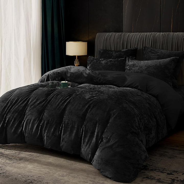 PHF Samt Bettwäsche 155x220, Luxus Flauschig Bettwäsche 155x220 cm mit 2er Kissenbezüge 80x80 cm, Ku