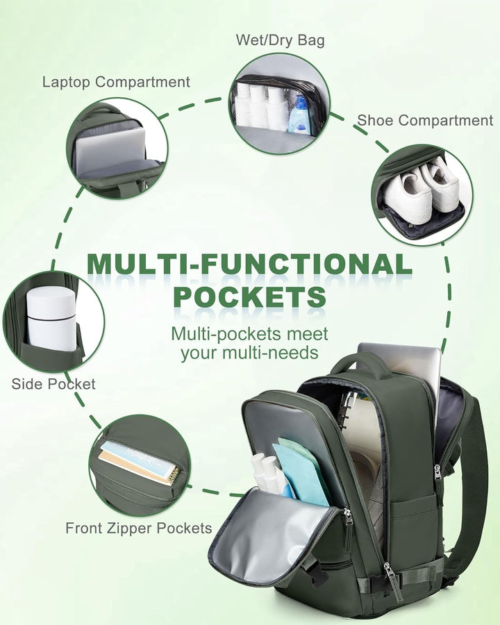 SZLX Grosser Reiserucksack Damen,Vakuum Rucksack mit Pumpe Ryanair Handgepäck 40x30x20 Herren, Wizza
