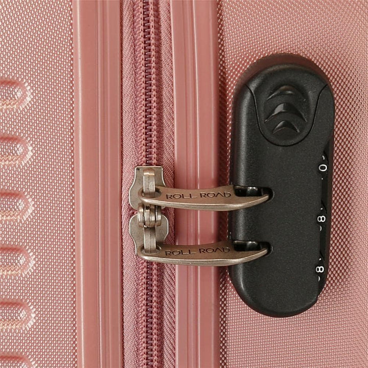 Roll Road India Kabinentrolley, Rosa, 40 x 55 x 20 cm, Hartplastik, seitlicher Kombinationsverschlus