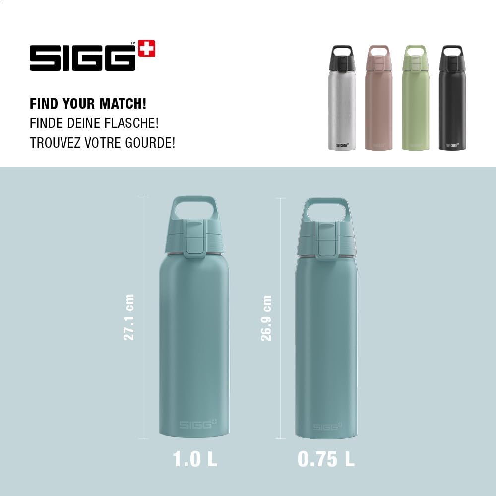 SIGG - Alu Trinkflasche - WMB ONE - Made in Switzerland - ClimatePartner - Kohlensäure geeignet - Au