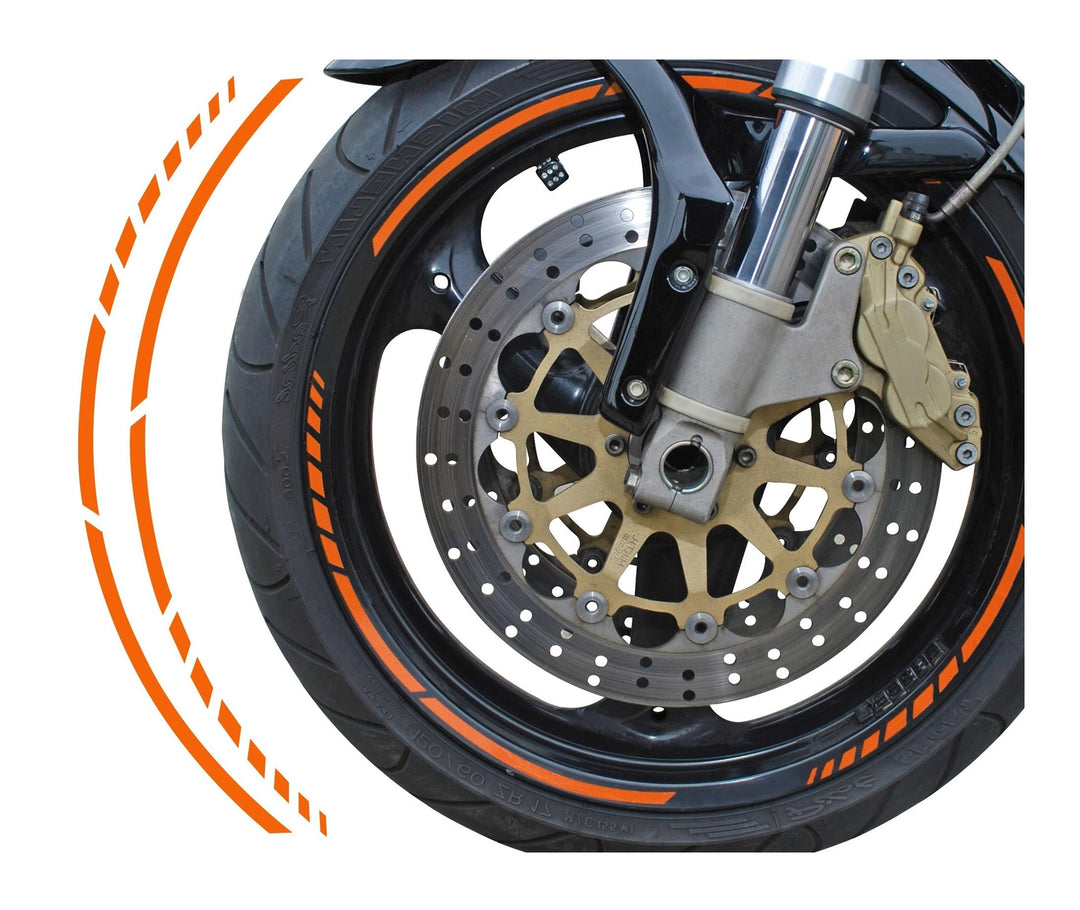 FOLIATEC PIN Striping Racing Felgenrandaufkleber Motorrad Zierstreifen Felgen Aufkleber, orange Oran