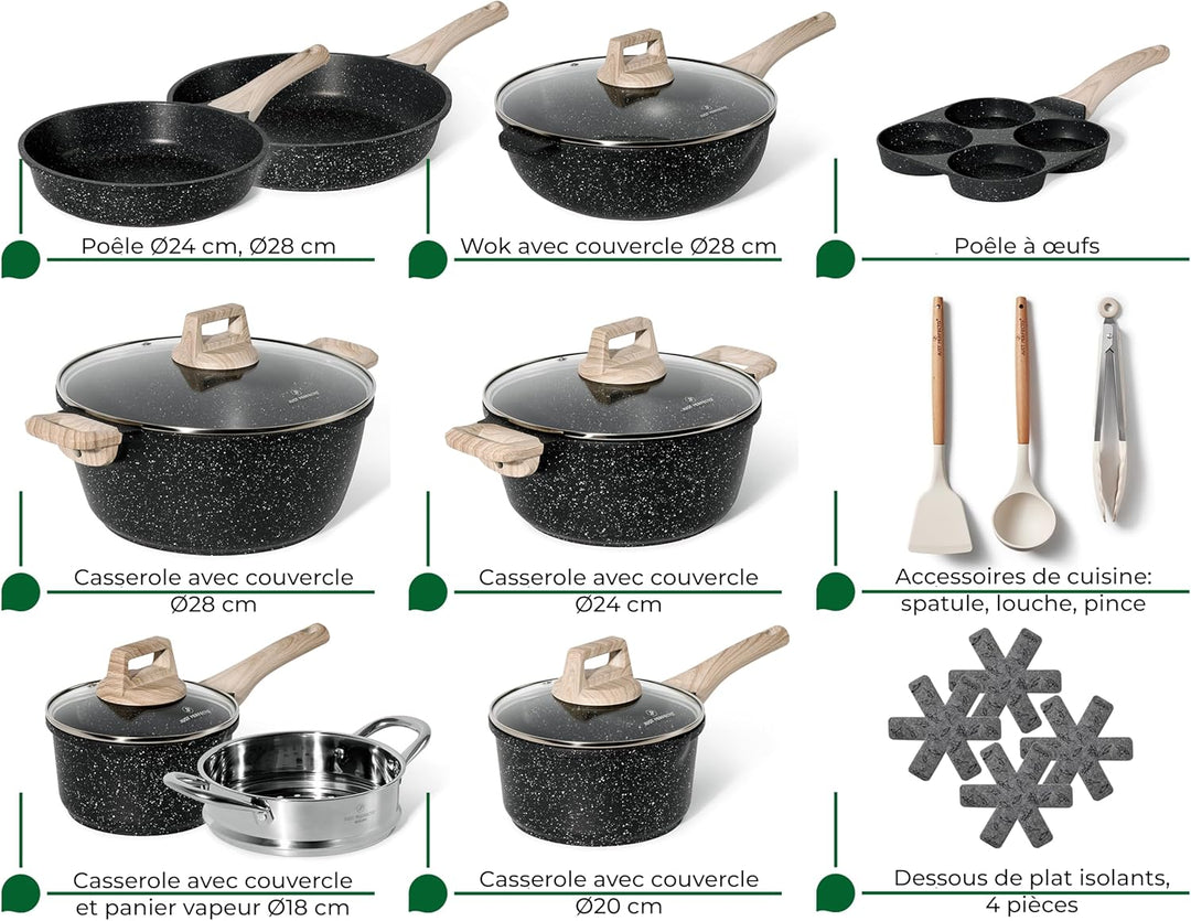 JUST PERFECTO Induktions Töpfe Set - Pfannenset mit deckel - Induktions Töpfe Set - töpfe & pfannen
