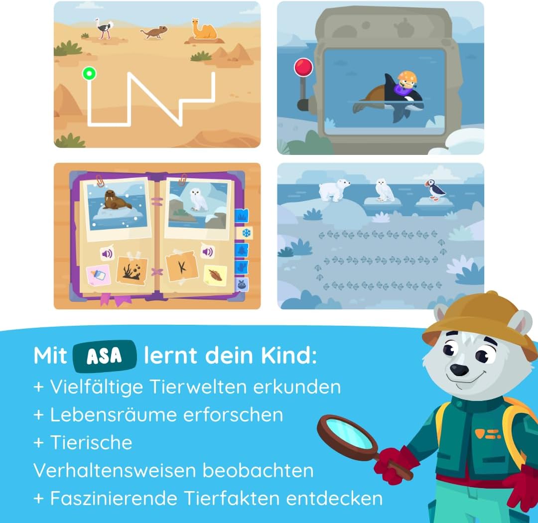 Edurino Figur ASA Welt der Tiere bis 10 (Stufe 2) ab 4 Jahren inkl. App | Innovatives & digitales Le